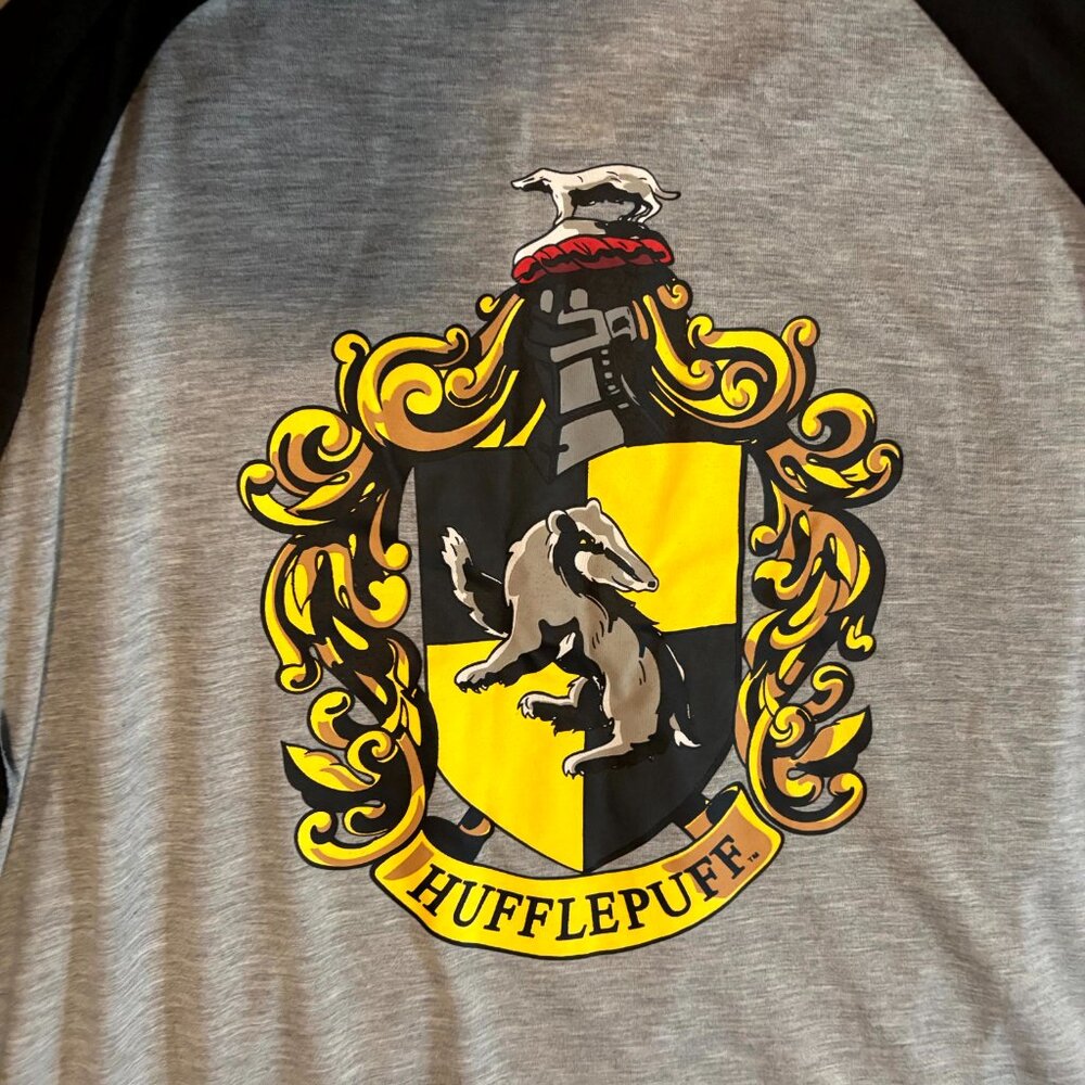 Harry Potter Hufflepuff XXXL Raglan Sleep Shirt PJ Nightgown PJammy - Picture 6 of 6